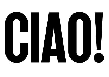 Ciao! Black and White Text Art