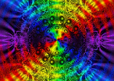 'Rainbow Octagon Kaleidoscope' Fractal Art