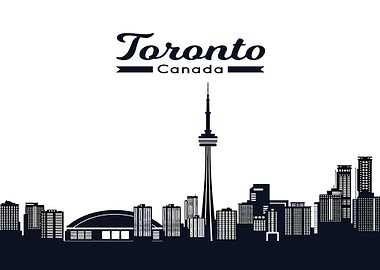 Toronto Canada Skyline Silhouette