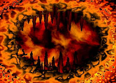 'Fire Cave' Fractal Art
