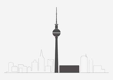 Berlin TV Tower Minimalist Skyline