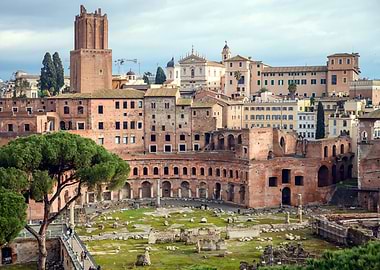 Trajan's Market and Rome Skyline