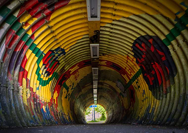 Colorful Graffiti Tunnel