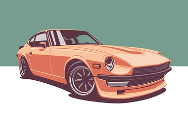 Orange Classic Fairlady Z Illustration