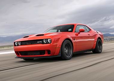 Red Dodge Challenger SRT Hellcat