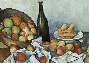 Still Life with Apples and Bottle