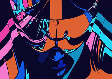 Abstract Colorful Face Illustration