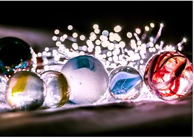 Marbles with Fiber Optic Lights