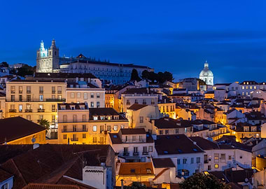 Lisbon Cityscape At Night