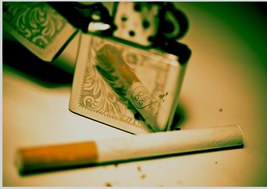 Cigarettes and Lighter Still Life