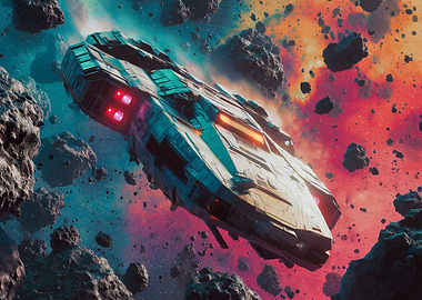 Spaceship in Asteroid Field