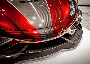 Koenigsegg Red Carbon Fiber Car Front
