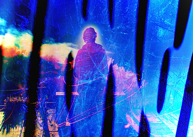 Abstract Figure in Blue Hues