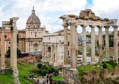 Roman Forum Ruins in Rome, Italy