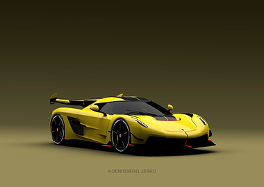 Yellow Koenigsegg Jesko