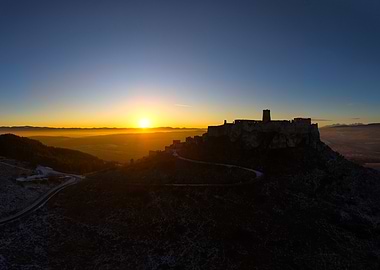Spis Castle in beautiful sunset