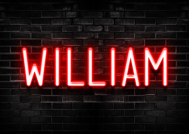 William Neon Sign on Brick Wall
