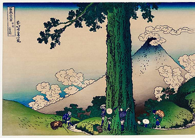 Hokusai Mishima Pass Fuji Ukiyo-e Vintage Landscape