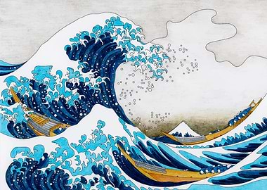 Hokusai Great Wave Kanagawa Ukiyo-e Iconic Art Print