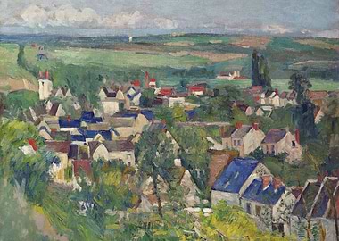 Impressionistic Village Landscape Painting