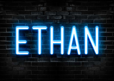 Ethan Neon Sign on Brick Wall