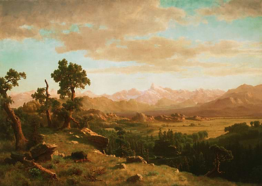 Landscape Painting with Mountains and Trees