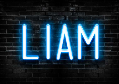 Liam Neon Sign on Brick Wall