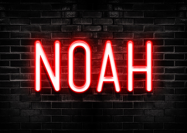 Red Neon Sign: NOAH