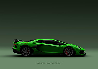 Green Lamborghini Aventador SVJ