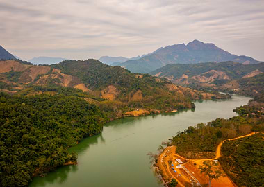 River winding through mountainous landscape