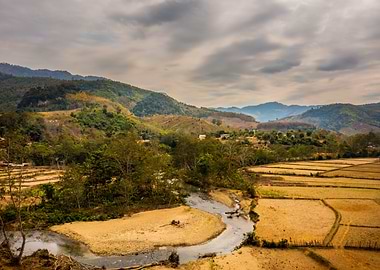 Rural Landscape with River and Fields