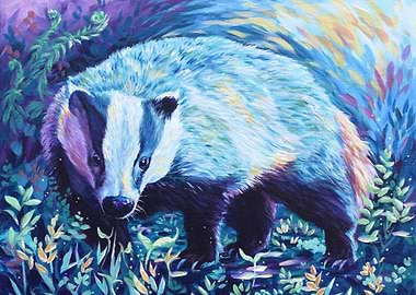 Badger in Blue