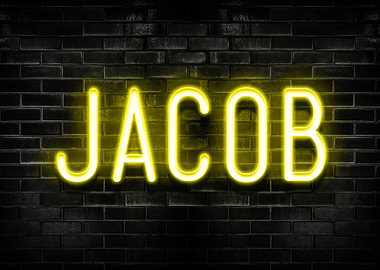 Jacob Neon Sign on Brick Wall