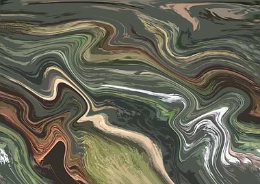Abstract Swirls of Green and Brown SHA3