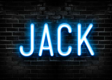 JACK Neon Sign on Brick Wall
