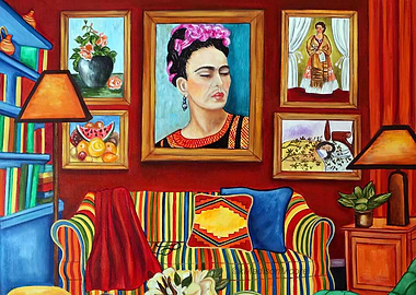 Frida Kahlo Inspired Living Room Painting