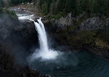 Majestic Waterfall in Natural Setting