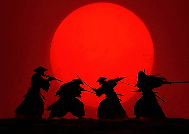 Samurai Duel Under Red Sun