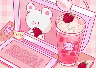 Pink Aesthetic Laptop illustration