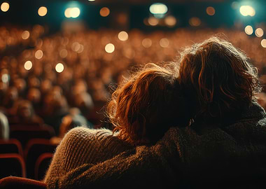 Couple watching a show