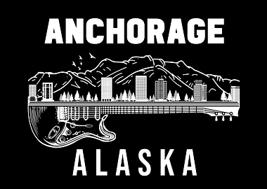 Anchorage Skyline Music Anchorage Alaska Souvenir Anchorage