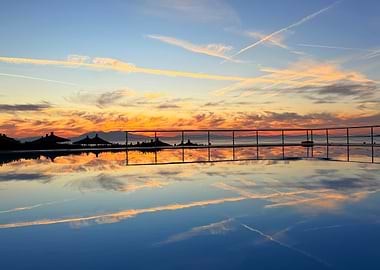 Sunset Reflection on Water Surface