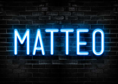 Matteo Neon Sign on Brick Wall
