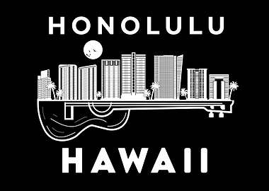 Honolulu Skyline Music Hawaii Honolulu Souvenir Honolulu