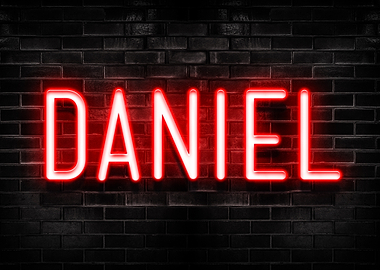 Daniel Neon Sign on Brick Wall