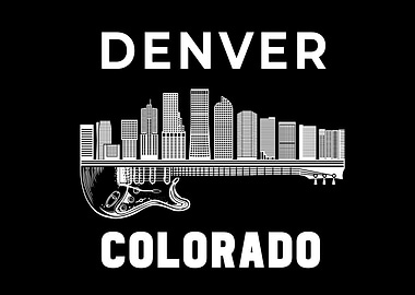 Denver City Skyline Music Colorado Souvenir Denver