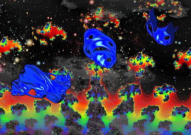 'Masks of Uthulu' Fractal Space Art