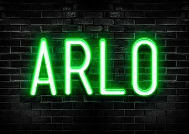 Arlo Neon Sign on Brick Wall