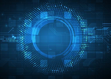 Blue Technology Circuit Board Abstract