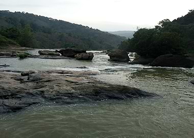 River flowing through a rocky landscape Q2